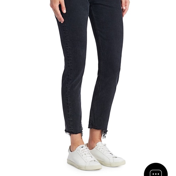 AGOLDE Toni Mid-Rise Distressed-Hem Stretch Slim-Fit Ankle Jeans - Picture 4 of 7